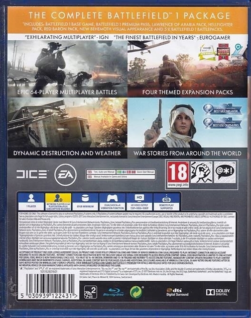 Battlefield 1 Revolution - PS4 (A Grade) (Genbrug)